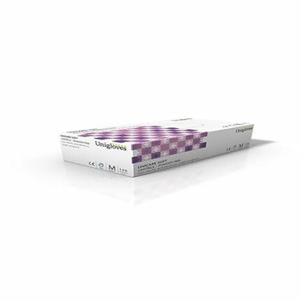 Unigloves Unitrile GS0053 Examination - Multipurpose, Powder Free and Latex Free Disposable Gloves, Box of 100 Gloves, Blue, Medium