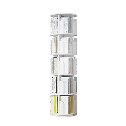 WXJLYZRCXK Bookcases 5 Tiers Rotatable Bookshelf Floor-Standing Bookcase Shelf Storage Organizer Display Shelf for Bedroom, Home and Office Decor