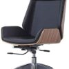 ZXFYHD Desk Chair,Office Chair Solid Wood And Leather High Back Household Desk Lifting Swivel Chair Business Reception Conference Chair