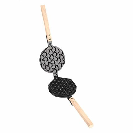 Nonstick Waffle Maker Egg Waffle Pan Bubble Waffler Iron Mould/ Brushes, Stick, Wooden handles, Screws