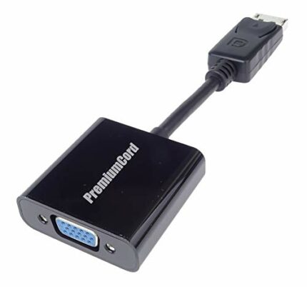 Premium Cord Displayport to VGA Adapter, Video Full HD 1080p 60Hz, DisplayPort Male to VGA Female, Length: 15 cm, Black