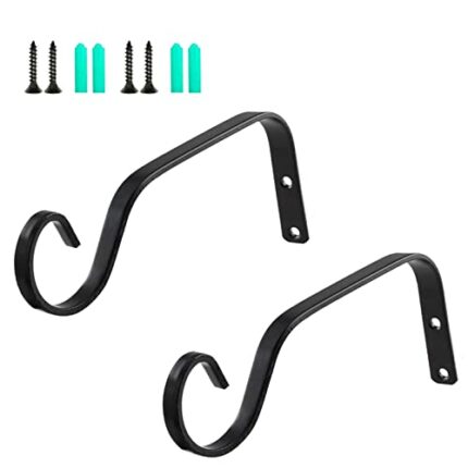 NA 2 Sets Iron Plant Hangers Wall Hooks Hanging Basket Brackets for Garden Bird Feeders, Planters, Lanterns, Wind Chimes，Flower Pot Hook Hanger