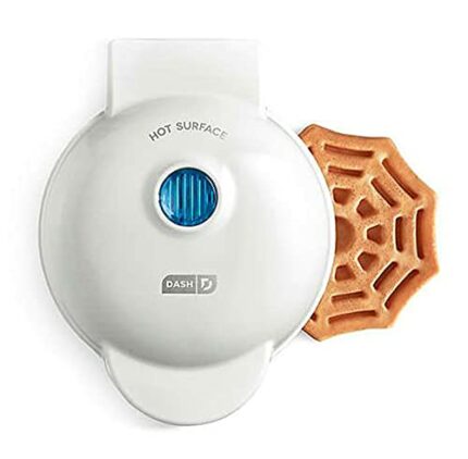 Dash Spiderweb Mini Waffle Maker! Halloween Waffle Maker Produces 4 Inch Waffles! Easy to Clean & Non-Stick Surfaces! Make Your Own Tasty Homemad