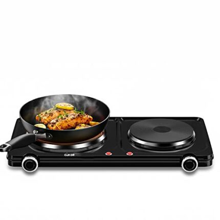 CUKOR Electric Hot Plate, 2500W Portable Electric Stove,Double Hot Plate, Burner for cooking,Cooktop for Dorm Office Home Camp, Compatible with A