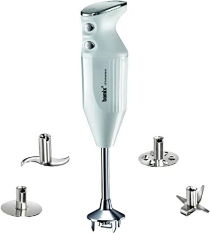 Bamix 1023.004 MAXX Stick Blender Set with multi-purpose, Meat and vegetable stainless steel blade, Whisk, Beater, 350 Watts, 2 Speeds, Made in S