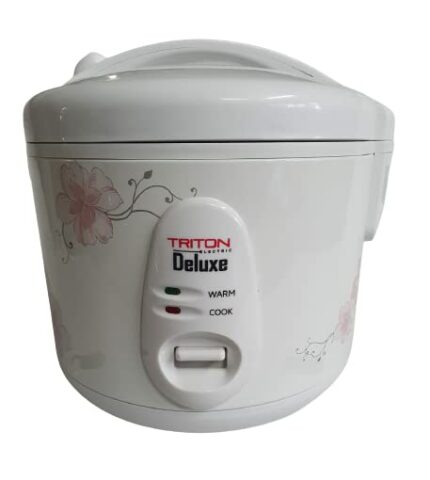 Electric Rice Cooker 1.2L Triton Deluxe – Brown Rice steaming vegetables & More, Touch-Screen, Nonstick Inner Pot White (1.2L)