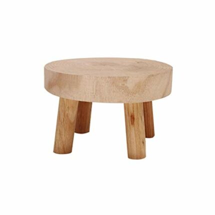 Mini Wooden Stool Display Stand Wooden Plant Stand Vintage Wood Grain Plant Holder for Flower Pots Plant Pot Riser Stand Decorative for Indoor Ou