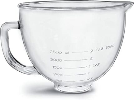 KltchonAld Tilt-Head Stand Mixer Glass Bowl, 5 QT,Compatible with Kitchenaid Artisan 5KSM125, 5KSM150, 5KSM175, 5KSM7580, KSM150, RRK150,K45, K45