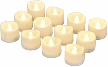 Willingood LED Tea Lights Flameless Candle with Timer, 6 Hours on and 18 Hours Off, 1.4 x 1.3 Inch, Warm White, [12 Pack]