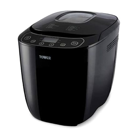 Tower T11003 2 lb Digital Bread Maker with 12 Automatic Programs, 13 Hours Delay Timer, 60 Minutes Keep Warm Function, Adjustable Crust Control,