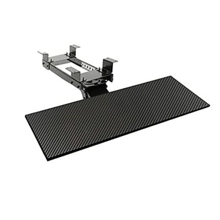 WANGFENG Keyboard Holder For Under Desk - Adjustable Clamp-On Keyboard Mouse Platform Wooden Keyboard Sliding Tray Drawer for Office & Home Typin