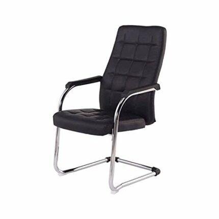 WALNUT Leisure Meeting Computer Chair Home Office Chair Ergonomic Chair Comfortable Bow Leather Chair Staff Chair (Color : Black)