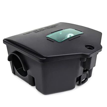 RatKil Rat Bait Box For Pest Control - Large Rat & Mouse Bait Station For Poison Grain - Heavy Duty & Tamper Proof Lid, Lock & Key Unlock - Safe