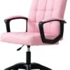 ZXFYHD Desk Chair,Office Chair Modern Mid Back Support Office Chair Faux PU Leather High Adjustable Swivel Seat For Computer Desk Workstation Fur