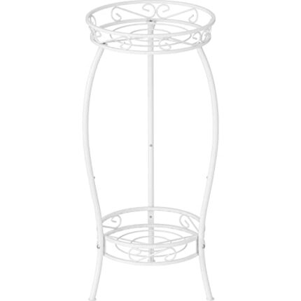 Mutool 2 Tier Metal Plant Stands for Flower Pot, Tall Plant stand for Outdor Indoor Plant, Plant Pot Holder Plant Table for Garden Patio, 69x32cm
