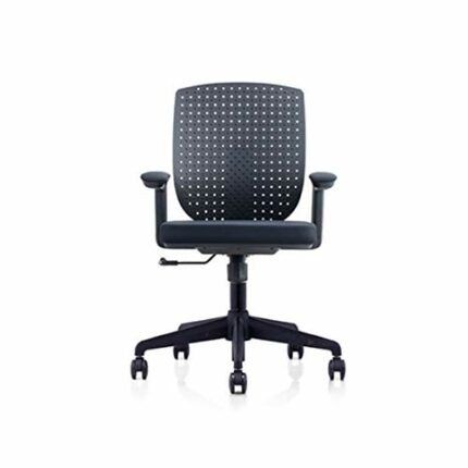 WALNUT Office Computer Desk Chairs for Home, Ergonomic Mid Back Fabric Mesh Swivel Office Chair with Lumbar Support (Color : Black)
