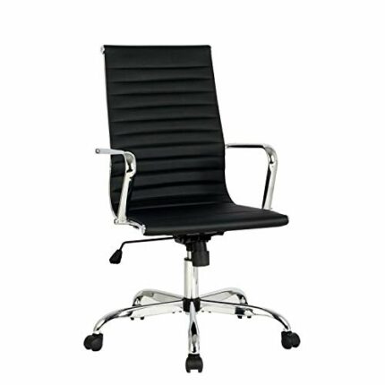 XIAOJUN Office Chair Black High Back PU Leather Executive Office Ergonomic Computer Desk Seat