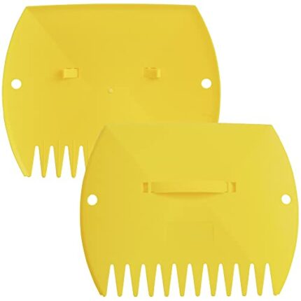 GardenHOME Garden and Yard Leaf Scoops Hand Rakes, Large Sized Leaf Grabbers, Leaf Collector,1 Pair Yellow