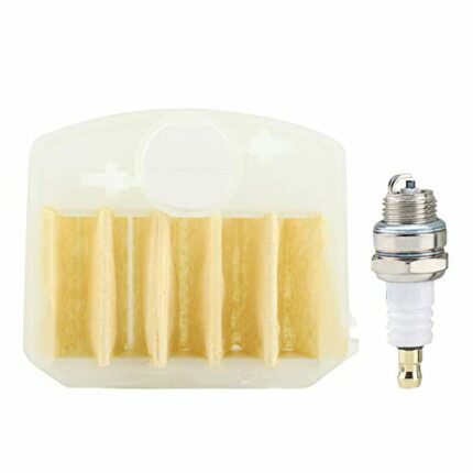 Air Filter Spark Plug, Air Filter + L7T Spark Plug Kit Suitable for Husqvarna 340 345 346 350 351 353 Chainsaw Outdoor Power Tools Parts Replacem