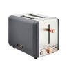 Tower T20036MNB Cavaletto 2-Slice Toaster with Defrost/Reheat, Stainless Steel, 850W, Midnight Blue and Rose Gold