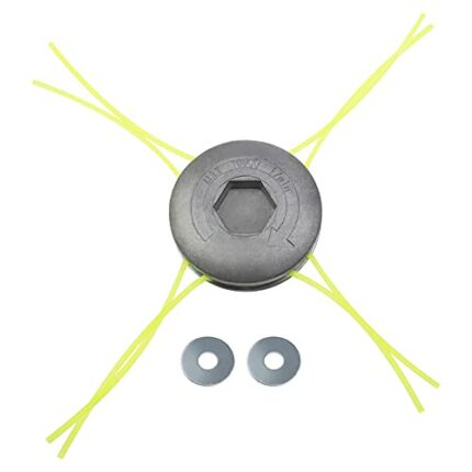 Trimmer Head Replacement Silver Aluminum Universal Brushcutter Lawn Mower Weed Tools Grass Strimmer Cutter Accessory with Nylon Rope Spacers for