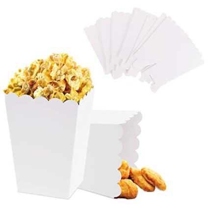 LSYYSL 20pcs White Popcorn Bowls, Dessert Snack Bowls, Party Table Boxes, Popcorn Containers, Paper Popcorn Bags for Parties, Picnics, Movie Part