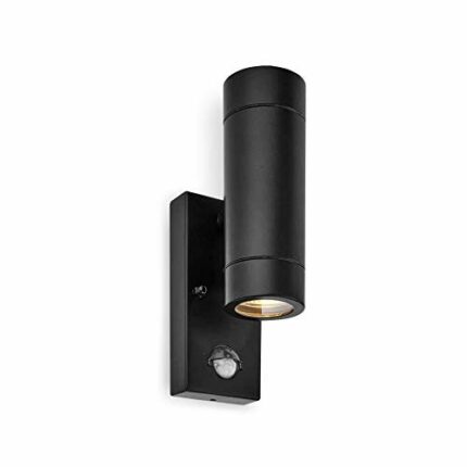 Palin Outdoor Lights with Built-in PIR – Outside Lights Mains Powered – GU10 LED Compatible Outdoor Wall Lights – Up Down Outside Lights – IP44 R