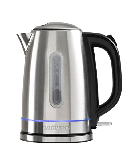 Daewoo SDA2544 Edinburgh, 3KW Rapid Boil Kettle, Large 1.7L Capacity, Auto Shut off, 360 Swivel Base- Stainless Steel