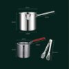 UPKOCH 1 Set Kitchen Fry Pot Deep Frying Basket with Tong Food Cooking Pot Mesh Fryer Basket with Fried Wire Baskets Deepen Milk Pan with Basket