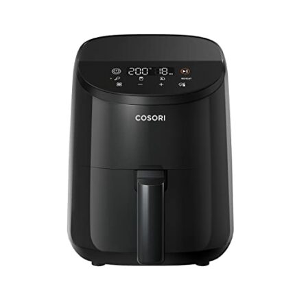 COSORI Small Air Fryer, 2L, Led Touch-control Display, 900W, 53% Faster, Nonstick and Dishwasher Safe, 30 Online Recipes, Low Noise, 97% Less Oil