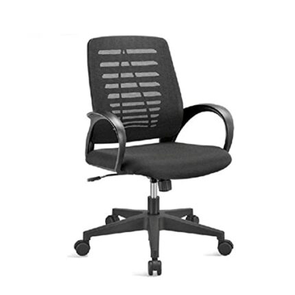 YT.JYUERI Relax Comfortably Safe Office Chair Ergonomic Desk Computer Chair Swivel Chair with Fixed Armrest Waist Support Adjustable Rotating Mid