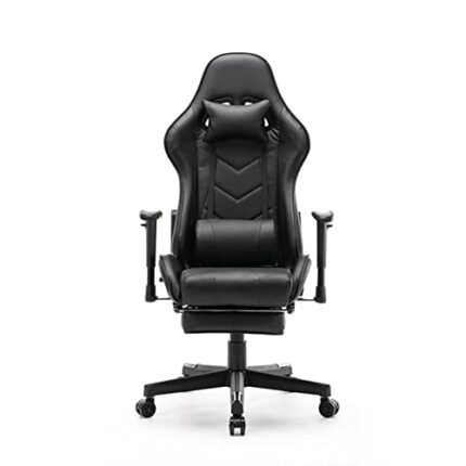 FMXQYH Gaming Chair for Adults, Ergonomic Office Chair with Footrest, Computer Chair with Height Adjustable, PU Leather High Back Can Be for Offi