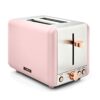 Tower T20036MNB Cavaletto 2-Slice Toaster with Defrost/Reheat, Stainless Steel, 850W, Midnight Blue and Rose Gold