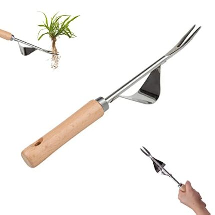 Jetisva Hand Weed Remover Tool Garden Weed Puller with Long Handle Block Paving Weeding Tool Stainless Steel Deep Root Weeder Tools Manual Garden