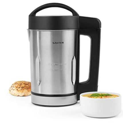 Salter EK5118V2 Digital Soup Maker - 1.6 Litre Capacity, Family Sized, Smoothies, 5 Settings, Chunky/Smooth Soup, Auto Memory-Function, 900W Powe