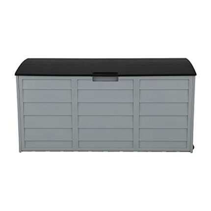 AOOF 75gal 260L Outdoor Garden Plastic Storage Deck Box Chest Tools Cushions Toys Lockable Seat
