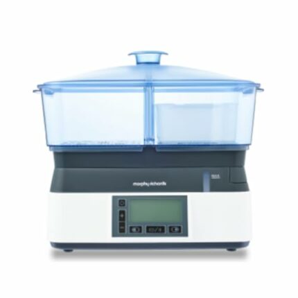 Morphy Richards 48775 Intellisteam Compact Food Steamer 6L Digital Display White Electric Food Steamer, Black