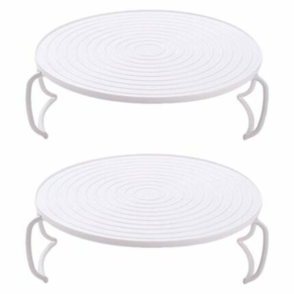 Cabilock 2pcs Microwave Plate Stacker Grill Rack Microwave Tray Plastic Baking Oven Tray Microwave Rack for Bacon Frozen Snacks Cooking Supplies
