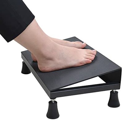 Ergonomic Foot Rest Standing Heavy Duty Metal Platform Soft Anti Slip Felt Surface for Office Desk Home, Improves Posture and Circulation (Larger