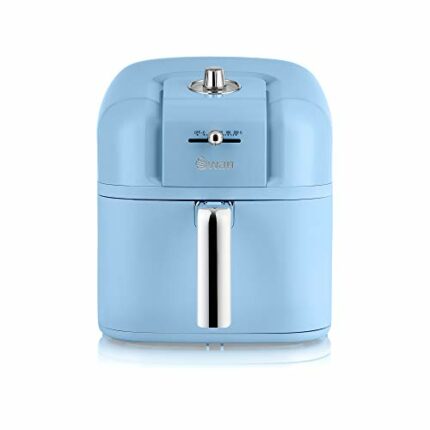 Swan SD10510BLN Retro 6L Manual Air Fryer with Rapid Air Circulation, Adjustable Temperature, 60 Minute Timer, 1800W Retro Blue