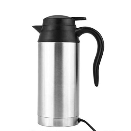 Car Electric Kettle, 12V/24V Portable Stainless Steel Car Travel Electric Kettle Cigarette Lighter Fast Boiling Water Heating Pot Heated Water Cu