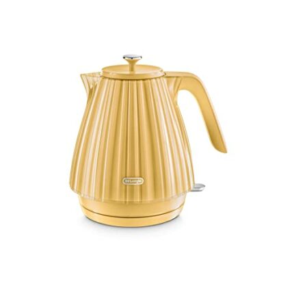 De'Longhi Ballerina Electric Kettle, 360° Swivel Base, Water Level Indicator, Cord Storage, Anti-scale Filter, 1.7l Capacity, 3000W, KBD3001.Y, U