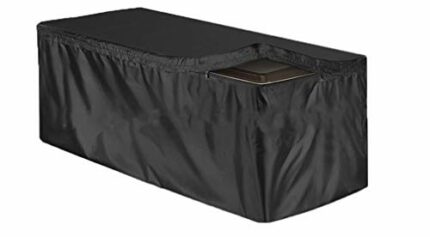 ELR Patio Deck Box Cover, 210D Waterproof Deck Box Defender Cover Dustproof Outdoor Storage Deck Boxes Covers for All-Season (M: 51.18x23.62x27.9