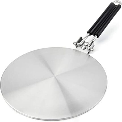 RAINBEAN 9.25Inch / 24cm Heat Diffuser Simmer Ring Plate with Handle, Induction Adapter Plate for Gas Stove Glass Cooktop Converter, Flame Guard