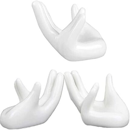 Uoeo 3 Pieces Ceramic Air Plant Holder Tillandsia Holder Ocarina Support Display Hand Stand Airplant Display Container Pot