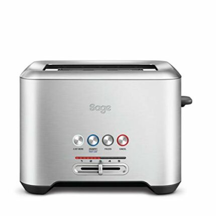 Sage BTA720UK the Bit More, 2 Slice Toaster, 1000 Watt, Stainless Steel