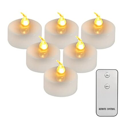 Teynewer Flameless LED Tea Light Candles Pack of 6, Realistic and Bright Flickering Battery Operated Flameless Candles with Remote Control for Ch