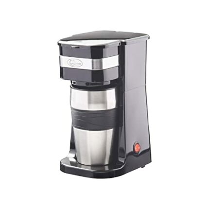 Quest 35189 Filter Coffee Machine/Portable Travel Filter Coffee Maker / 420ml Capacity/Thermal Travel Mug Included/Works with Ground Coffee & Cof