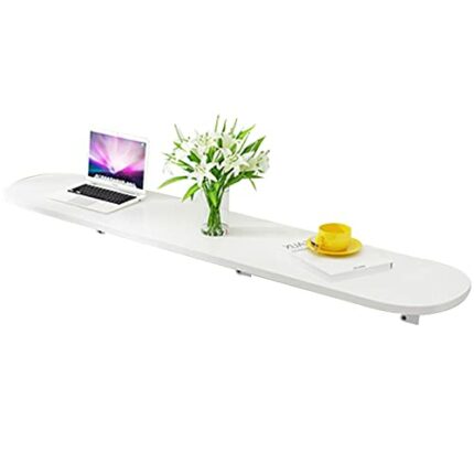 Wall Desk Fold Down, Wall-Mounted Table, for Home, Office, Balcony Space Saving Stable Sturdy Folding Desk, 56 Sizes (Color : White, Size : 80×30