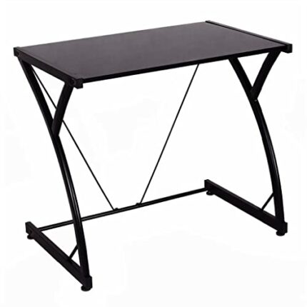 WALNUT Glass Desktop Computer Desk PC Laptop Desk Writing Study Workstation Home Desk Modern Z Shape Desk (Color : A, Size : 31.5x19.7x28.inches)
